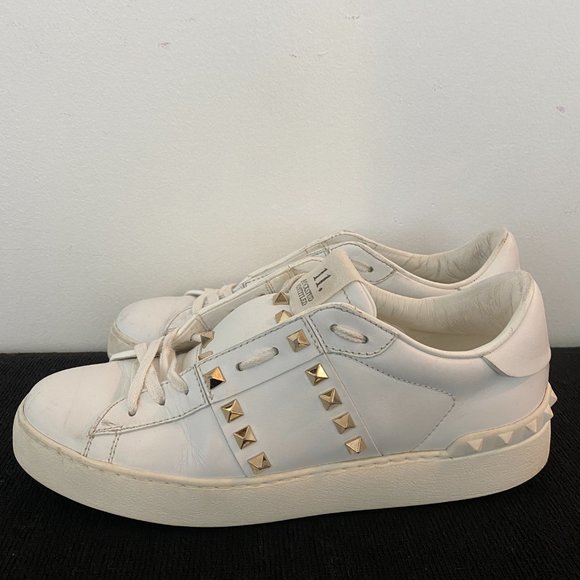 Valentino Garavani Rockstud Untitled Leather Open Sneakers - Picture 3 of 8